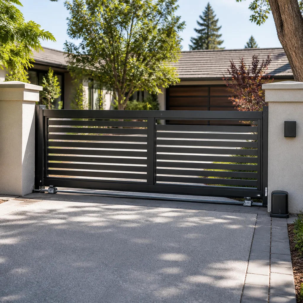 Sliding driveway gates
